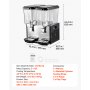 VEVOR Commercial Beverage Dispenser 2 Tanks 18 L / 19 QT Per Tank, Stainless Steel Juice Dispenser, Ice Tea Drink Machine with 45℉ to 54℉ Cooling Temperature, for Cold Drink Restaurant Bar Party