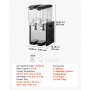 VEVOR Commercial Beverage Dispenser 2 Tanks 10 L / 10.6 QT Per Tank, Stainless Steel Juice Dispenser, Ice Tea Drink Machine with 45℉ to 54℉ Cooling Temperature, for Cold Drink Restaurant Bar Party
