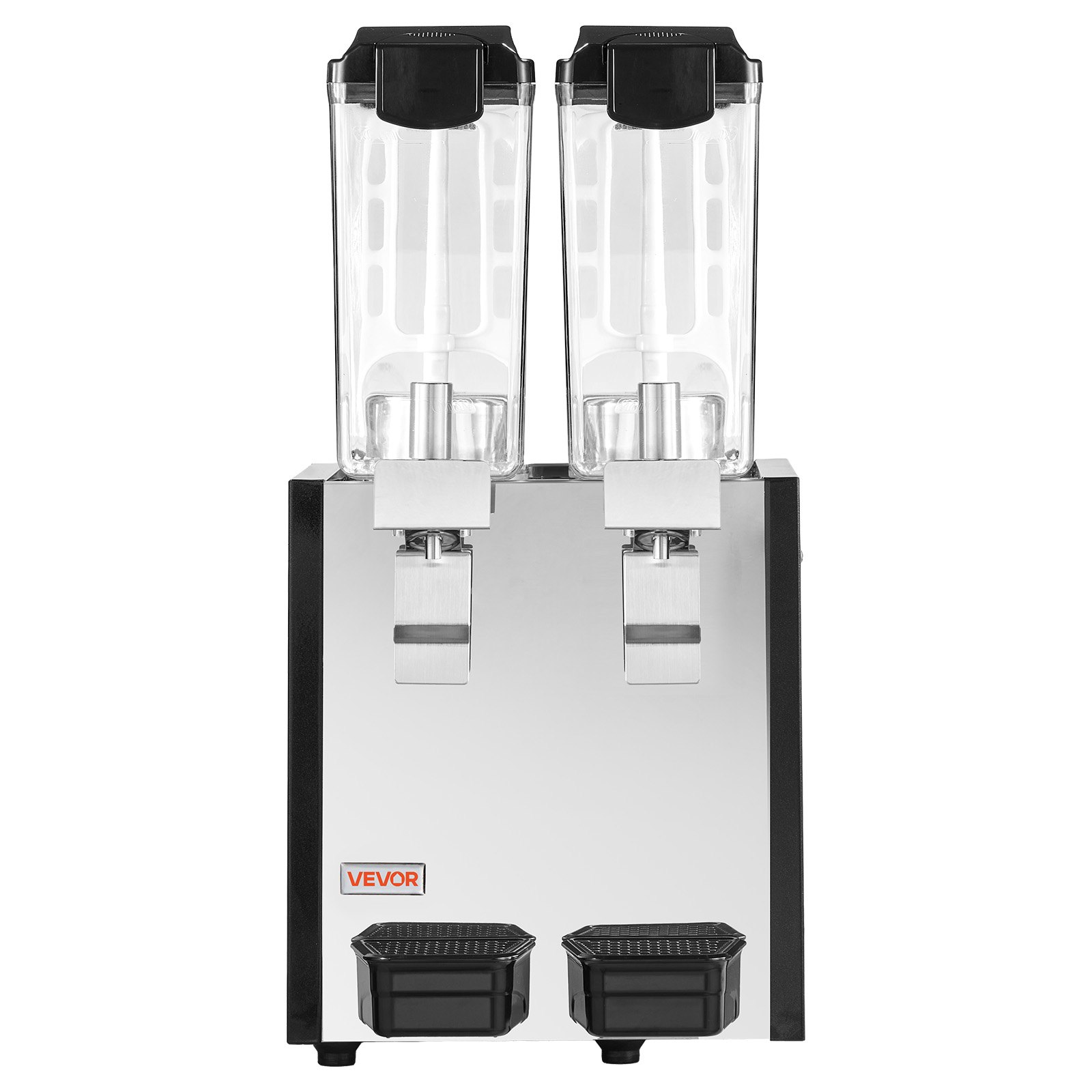 VEVOR Commercial Beverage Dispenser 2 Tanks 10 L / 10.6 QT Per Tank, Stainless Steel Juice Dispenser, Ice Tea Drink Machine with 45℉ to 54℉ Cooling Temperature, for Cold Drink Restaurant Bar Party