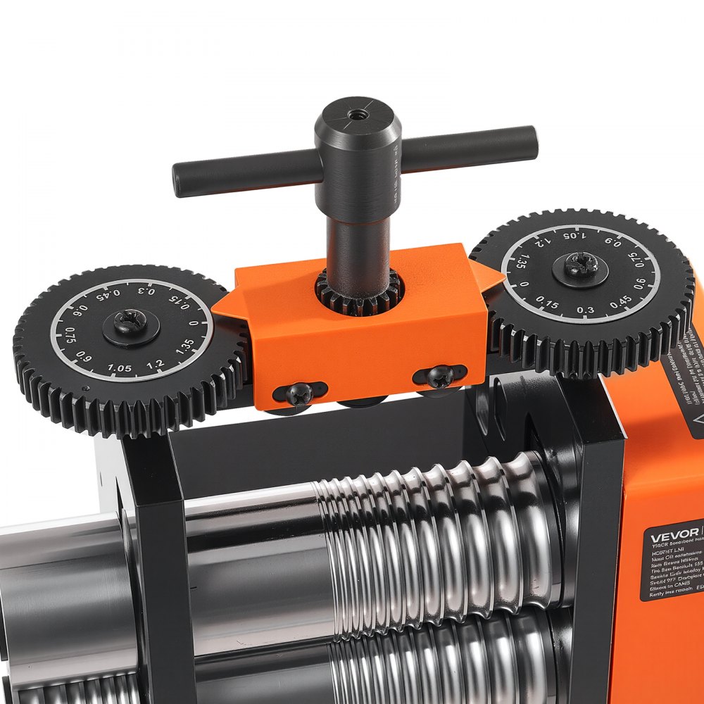 VEVOR Rolling Mill 3-in-1 Round Flat Square Pressing Roller Mill Machine, Manual Jewelry DIY Tool, 0.03-7 mm Adjustable Thickness, Stable & Even Rolling, for Ductile Metals, Gold, Silver, Copper
