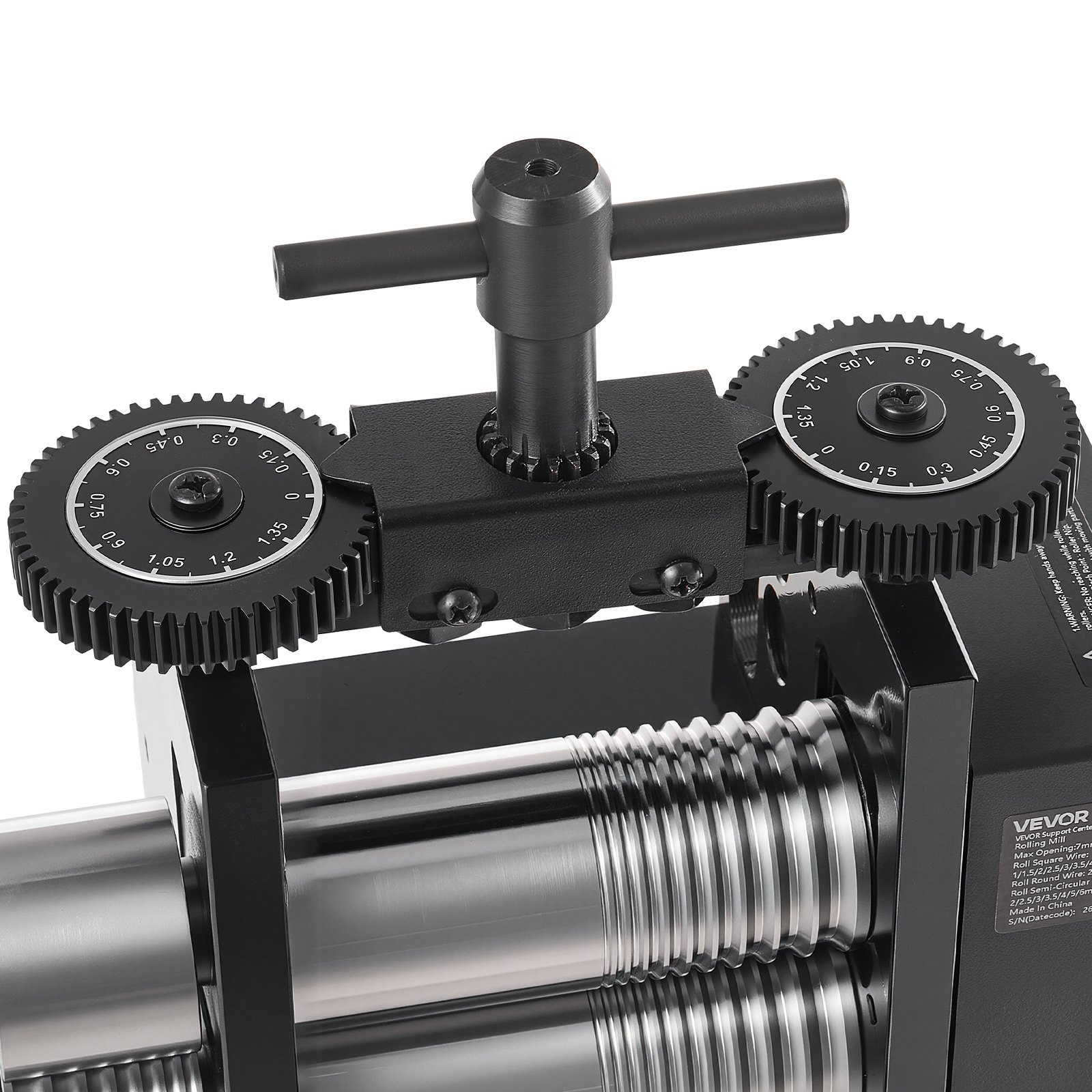 VEVOR Rolling Mill 4-in-1 Round Flat Square Half-Round Pressing Roller Mill, Manual Jewelry DIY Tool, 0.03-7 mm Adjustable Thickness, Stable & Even Rolling, for Ductile Metals, Gold, Silver, Copper