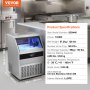 VEVOR Commercial Ice Maker, 450lbs/24H, Ice Maker Machine, 160 Ice Cubes in 12-15 Minutes, Freestanding Cabinet Ice Maker with 130lbs Storage Capacity LED Digital Display, for Bar Home Office Restaura