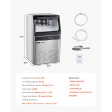 Commercial Ice Maker Freestanding Cabinet Machine 120lbs/24H 55 Ice Cubes