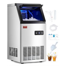 Commercial Ice Maker Freestanding Cabinet Machine 80lbs/24H 36 Ice Cubes