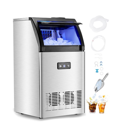 Commercial Ice Maker Freestanding Cabinet Machine 130lbs/24H 55 Ice Cubes