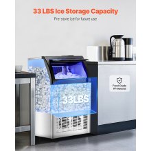 Commercial Ice Maker Freestanding Cabinet Machine 130lbs/24H 55 Ice Cubes