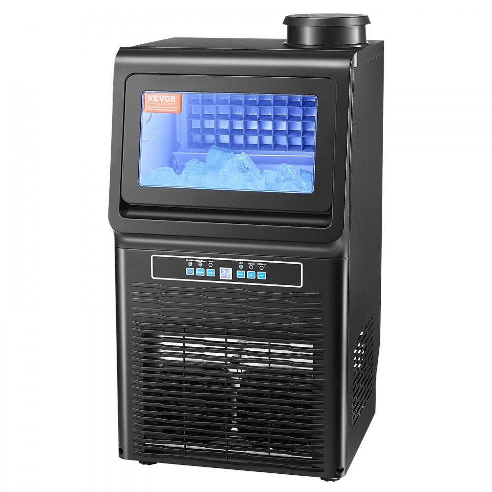 Máquina de hielo comercial VEVOR de 90 lb/24 h, 36 cubitos de hielo en 15 minutos, máquina de hielo independiente con gran capacidad de almacenamiento de 12 lb para bar, oficina, restaurante, con pantalla digital LED y autolimpieza.