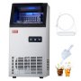 VEVOR 100lbs/24H Commercial Ice Maker, 36 Ice Cubes in 15 Minutes, Freestanding Ice Maker Machine with 28lbs Large Storage Capacity for Bar Office Restaurant, with LED Digital Display & Self-Cleaning