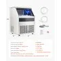 VEVOR Commercial Ice Maker Machine, 265lbs/24H Ice Maker Machine with 88lbs Storage Capacity, 126 Ice Cubes in 15 Minutes, LED Digital Display Freestanding Self-Cleaning for Bar Office Restaurant