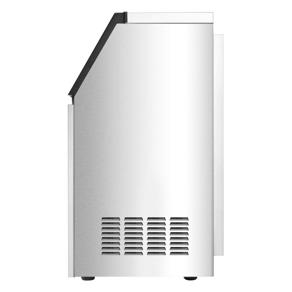 Máquina de hielo comercial VEVOR de 120 lb/24 h, 36 cubitos de hielo en 15 minutos, máquina de hielo independiente con gran capacidad de almacenamiento de 28 lb para bar, oficina, restaurante, con pantalla digital LED y autolimpieza.