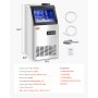 Máquina de hielo comercial VEVOR de 120 lb/24 h, 36 cubitos de hielo en 15 minutos, máquina de hielo independiente con gran capacidad de almacenamiento de 28 lb para bar, oficina, restaurante, con pantalla digital LED y autolimpieza.