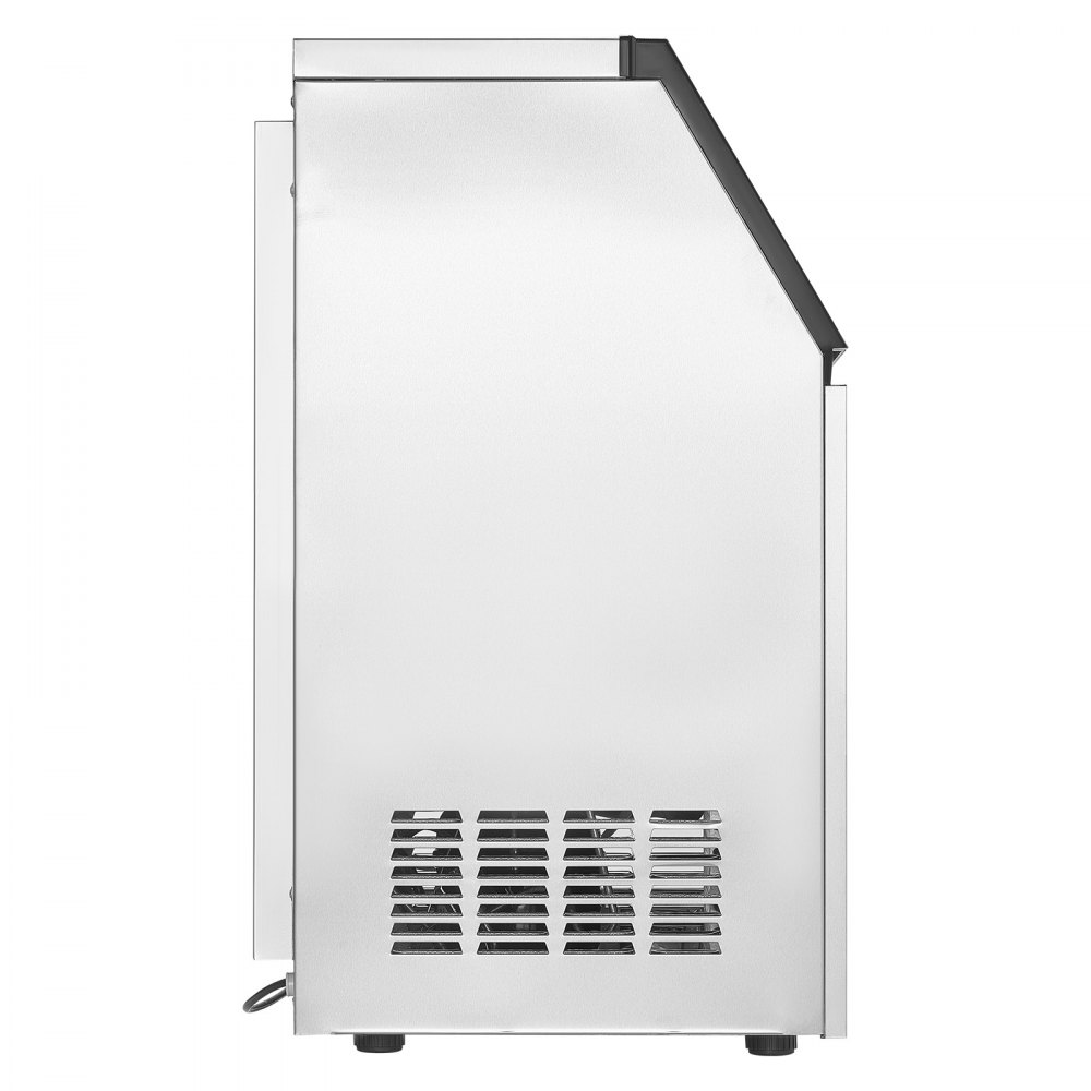 VEVOR 110lbs/24H kommerciel ismaskine, 36 isterninger på 15 minutter, fritstående ismaskine med 28lbs stor opbevaringskapacitet til bar, kontor, restaurant, med LED digitalt display og selvrensende