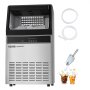 VEVOR 160lbs/24H Commercial Ice Maker, 55 Ice Cubes in 15 Minutes, Freestanding Ice Maker Machine with 33lbs Large Storage Capacity for Bar Office Restaurant, with LED Digital Display & Self-Cleaning