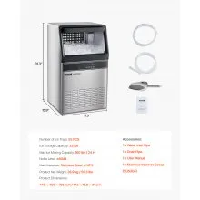 Commercial Ice Maker Freestanding Cabinet Machine 160lbs/24H 55 Ice Cubes