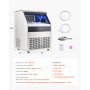 VEVOR Commercial Ice Maker Machine, 360lbs/24H Ice Maker Machine with 88lbs Storage Capacity, 160 Ice Cubes in 15 Minutes, LED Digital Display Freestanding Self-Cleaning for Bar Office Restaurant