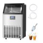 VEVOR 150lbs/24H Commercial Ice Maker, 45 Ice Cubes in 15 Minutes, Freestanding Ice Maker Machine with 33lbs Large Storage Capacity for Bar Office Restaurant, with LED Digital Display & Self-Cleaning