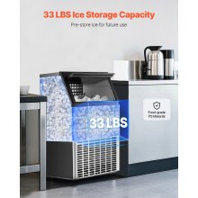 VEVOR Commercial Ice Maker Freestanding Cabinet Machine 150lbs/24H 45 Ice Cubes