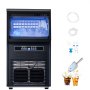 Máquina para fabricar hielo comercial VEVOR, 80 lb/24 h, con capacidad de almacenamiento de 12 lb, 36 cubitos de hielo en 15 minutos, pantalla digital LED, autolimpiable e independiente para bares, oficinas y restaurantes.
