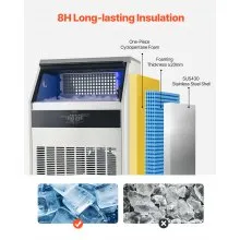 Commercial Ice Maker Freestanding Cabinet Machine 440lbs/24H 160 Ice Cubes