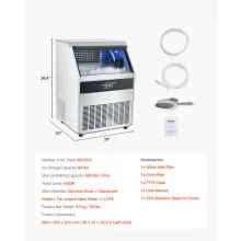 Commercial Ice Maker Freestanding Cabinet Machine 440lbs/24H 160 Ice Cubes