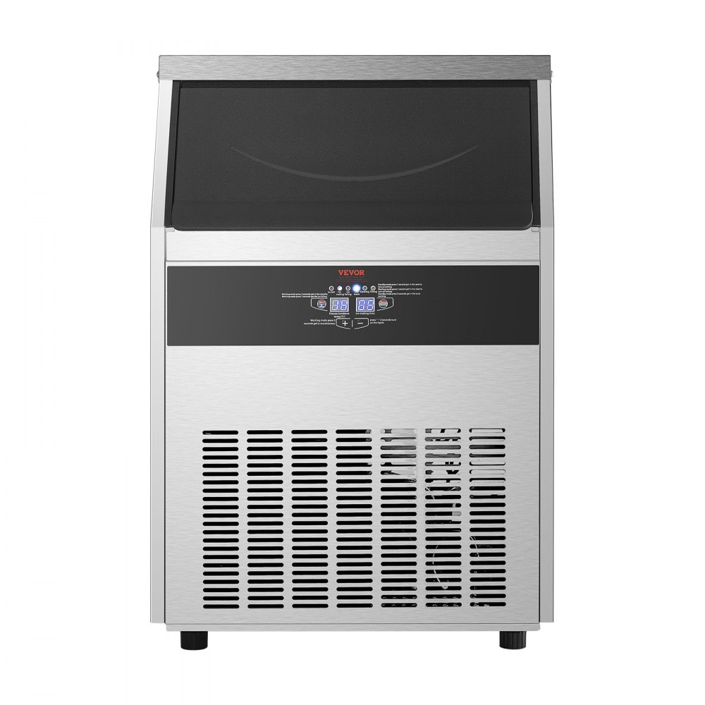 VEVOR 265lbs/24H Commercial Ice Maker, 108 Ice Cubes in 15 Minutes, Freestanding Ice Maker Machine with 66lbs Large Storage Capacity for Bar Office Restaurant, with LED Digital Display & Self-Cleaning
