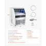 VEVOR 300lbs/24H Commercial Ice Maker, 126 Ice Cubes in 15 Minutes, Freestanding Ice Maker Machine with 88lbs Large Storage Capacity for Bar Office Restaurant, with LED Digital Display & Self-Cleaning
