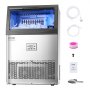 VEVOR Commercial Ice Maker Machine, 90lbs/24H Ice Maker Machine with 33lbs Storage Capacity, 50 Ice Cubes in 15 Minutes, LED Digital Display Freestanding Self-Cleaning for Bar Office Restaurant