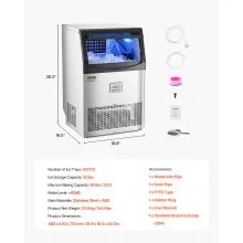 Commercial Ice Maker Freestanding Cabinet Machine 90lbs/24H 50 Ice Cubes