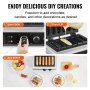 VEVOR 6PCS Commercial Waffle Stick Maker Waffle Baker Hot Dog Waffle Iron 1500W