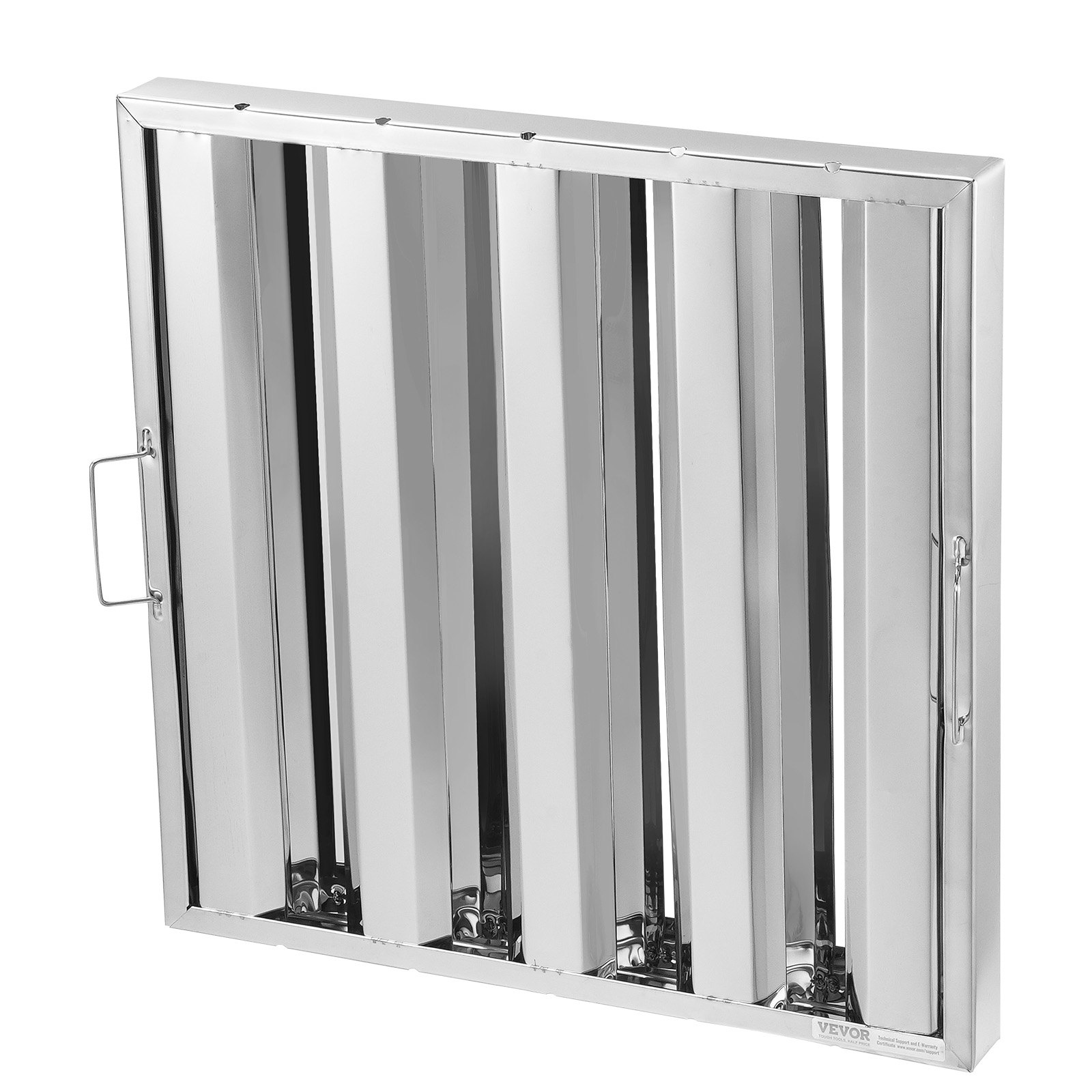 VEVOR Commercial Hood Filter, 19.5W x 19.5H Inch Range Hood Filters, Stainless Steel Restaurant Range Hood Baffle Filter for Grease Rated Commercial Kitchen Exhaust Hoods, 4 Grooves, 1 Piece