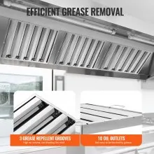 VEVOR 24.5Wx19.5H Inch Commercial Hood Filter Range Hood Baffle Stainless Steel