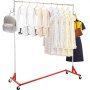 VEVOR Z Rack, Industrial Grade Z Base Garment Rack, Height Adjustable Rolling Z Garment Rack, Sturdy Steel Z Base Clothing Rack w/ Lockable Casters, for Home Clothing Store Display Commercial Use Red