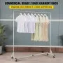 VEVOR Z Rack, Industrial Grade Z Base Garment Rack, Height Adjustable Rolling Z Rack, Sturdy Steel Z Base Clothing Rack w/Lockable Casters for Home Garment Store Display Commercial Use (Silver)