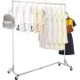 VEVOR Z Rack, Industrial Grade Z Base Garment Rack, Height Adjustable Rolling Z Rack, Sturdy Steel Z Base Clothing Rack w/Lockable Casters for Home Garment Store Display Commercial Use (Silver)