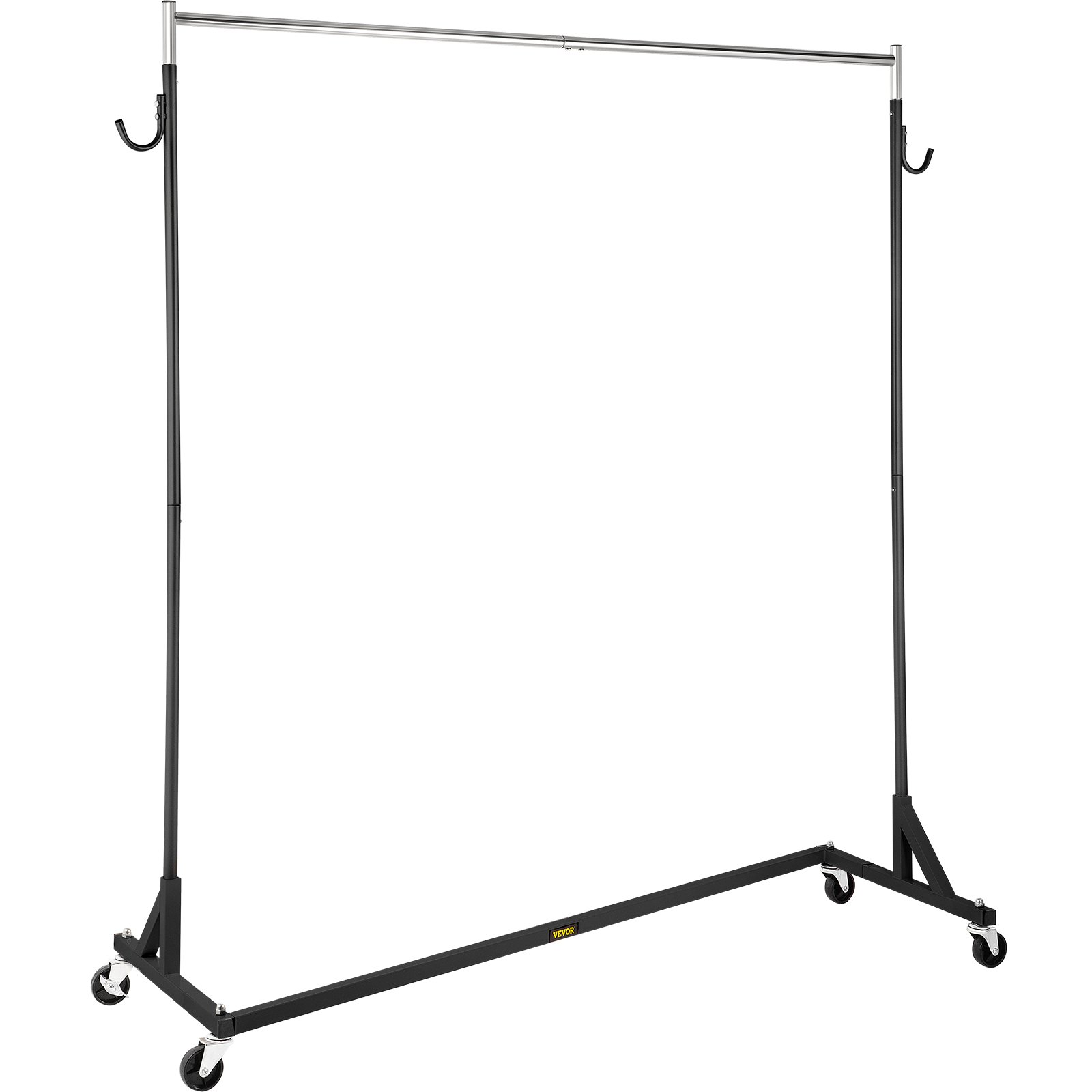 VEVOR Z Rack, Industrial Grade Z Base Garment Rack, Height Adjustable Rolling Z Garment Rack, Sturdy Steel Z Base Clothing Rack w/ Lockable Casters for Home Clothing Store Display Commercial Use Black