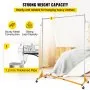VEVOR Z Rack, Industrial Grade Z Base Garment Rack, Height Adjustable Rolling Z Garment Rack, Sturdy Steel Z Base Clothing Rack with Lockable Casters, for Home Clothing Store Display Orange (3 Sets)
