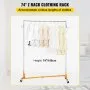 VEVOR Z Rack, Industrial Grade Z Base Garment Rack, Height Adjustable Rolling Z Garment Rack, Sturdy Steel Z Base Clothing Rack with Lockable Casters, for Home Clothing Store Display Orange (3 Sets)