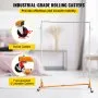 VEVOR Z Rack, Industrial Grade Z Base Garment Rack, Height Adjustable Rolling Z Garment Rack, Sturdy Steel Z Base Clothing Rack with Lockable Casters, for Home Clothing Store Display Orange (3 Sets)