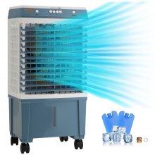 VEVOR Evaporative Cooler, 1400 CFM Air Cooler, 84° Oscillating Swamp Cooler ,5 Gal Portable Air Cooler for 550 Sq.ft with 3 Speeds Adjustable Control, Indoor Outdoor Use, FCC Listed
