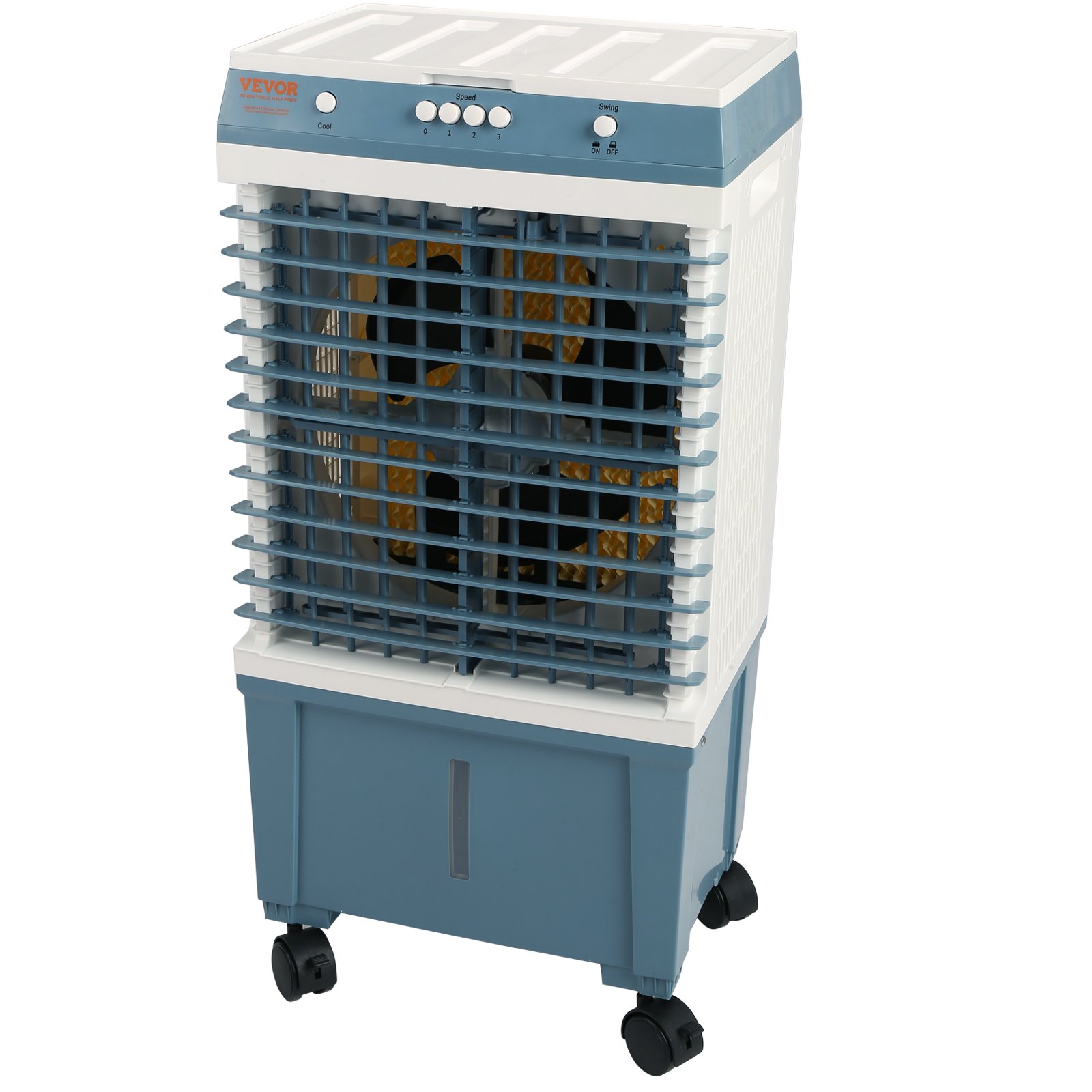 VEVOR Evaporative Cooler, 1400 CFM Air Cooler, 84° Oscillating Swamp Cooler ,5 Gal Portable Air Cooler for 550 Sq.ft with 3 Speeds Adjustable Control, Indoor Outdoor Use, FCC Listed