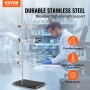 VEVOR lab stand in stainless steel, corrosion-proof, rust-proof, and high-temperature resistant.