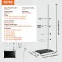 VEVOR Lab Stand Support, Laboratory Retort Support Stand 2 Sets, Steel Lab Stand 59.9 cm Rod and 21.1 x 13.5 cm Cast Iron Base, Includes Flask Clamps, Burette Clamps and Cross Clamps