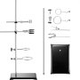 VEVOR Lab Stand Support, Laboratory Retort Support Stand 2 sett, Stål Lab Stand 23,6" stang og 8,3" x 5,3" støpejernsbase, inkluderer kolbeklemmer, byrettklemmer og kryssklemmer