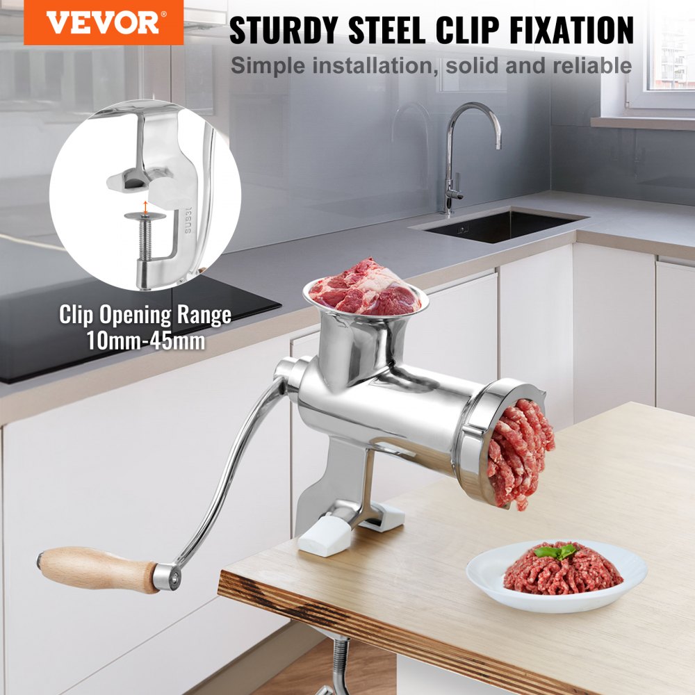 VEVOR Electric Meat Grinder 8.3 lb/min 650W(3800W Max) Industrial Meat Mincer with 2 Blade 3 Grinding Plates Sausage Kit 304 Stainless Steel