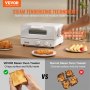 VEVOR Steam Oven Toaster, 12L Countertop Convection Oven, 1300W 5 In 1 Steam Toaster Oven, 7 Cooking Modes Air Fryer Convection Oven Combo with Baking Grill, Ash Tray for Sandwich, Bread, Pizza