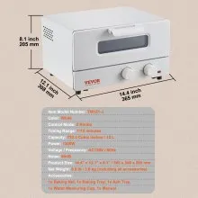 VEVOR Steam Oven Toaster, 12L Countertop Convection Oven, 1300W 5 In 1 Steam Toaster Oven, 7 Cooking Modes Air Fryer Convection Oven Combo with Baking Grill, Ash Tray for Sandwich, Bread, Pizza