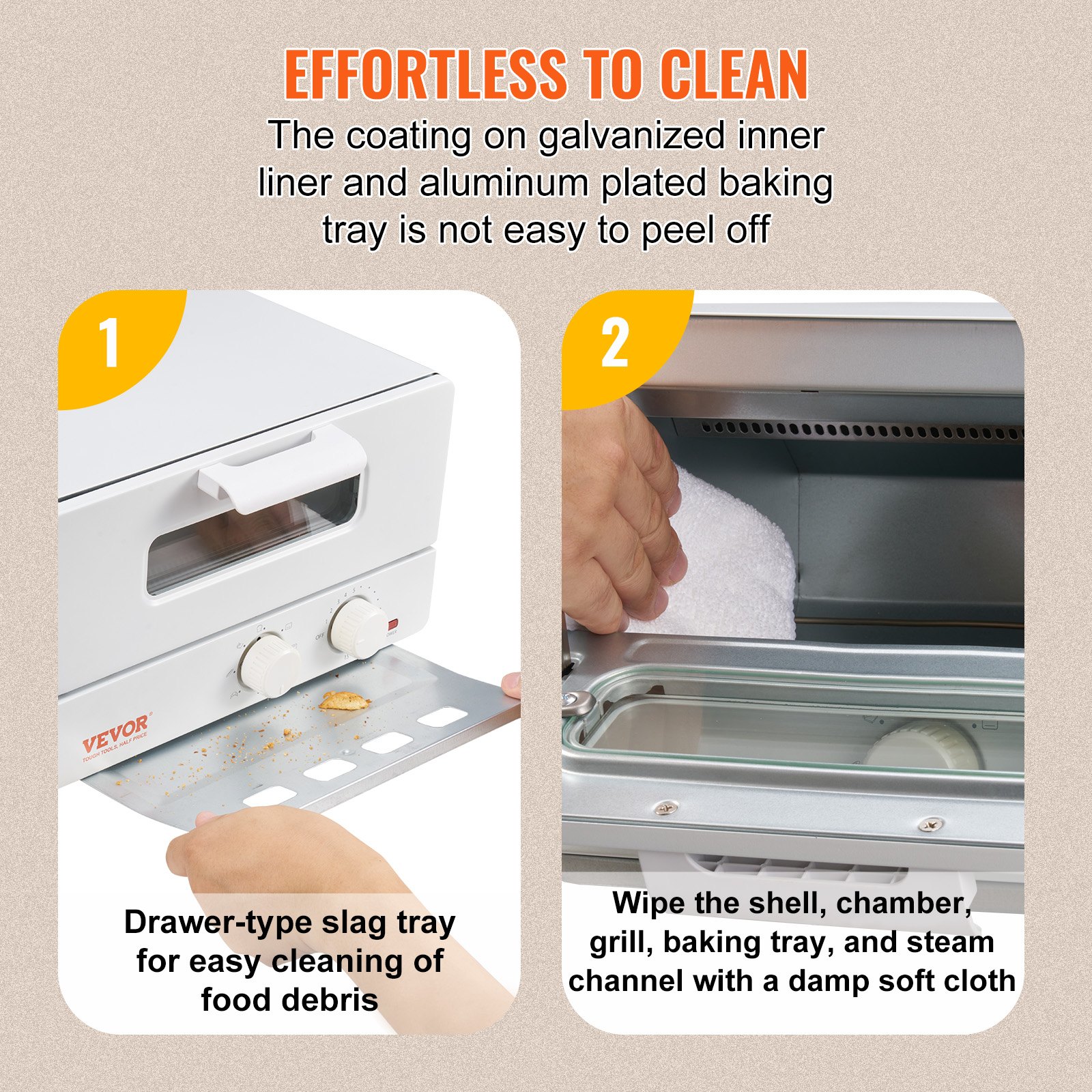 Steam Oven Toaster, 12L Countertop Convection Oven, 1300W 5 In 1 Steam Toaster Oven, 7 Cooking Modes Air Fryer Convection Oven Combo with Baking Grill, Ash Tray for Sandwich, Bread, Pizza Steam Oven Toaster, 12L Countertop Convection Oven, 1300W 5 In 1 Steam Toaster Oven, 7 Cooking Modes Air Fryer Convection Oven Combo with Baking Grill, Ash Tray for Sandwich, Bread, Pizza