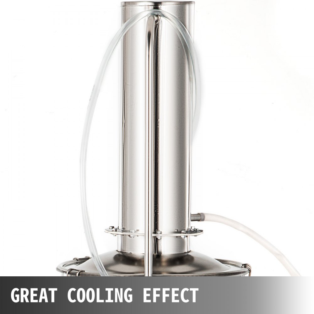 VEVOR 20L/H Water Distiller 380V Distillation Apparatus 304 Stainless Steel Lab Pure Water Distiller Home Moonshine Still with Water Control(20L/H, 380V)
