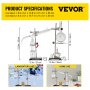 VEVOR Distillation Apparatus Kit 500ml Essential Oil Distiller Fractional Distillation Kit Lab Glassware Distillation Apparatus Short Path Distillation Kit Organic Chemistry Glassware Kit