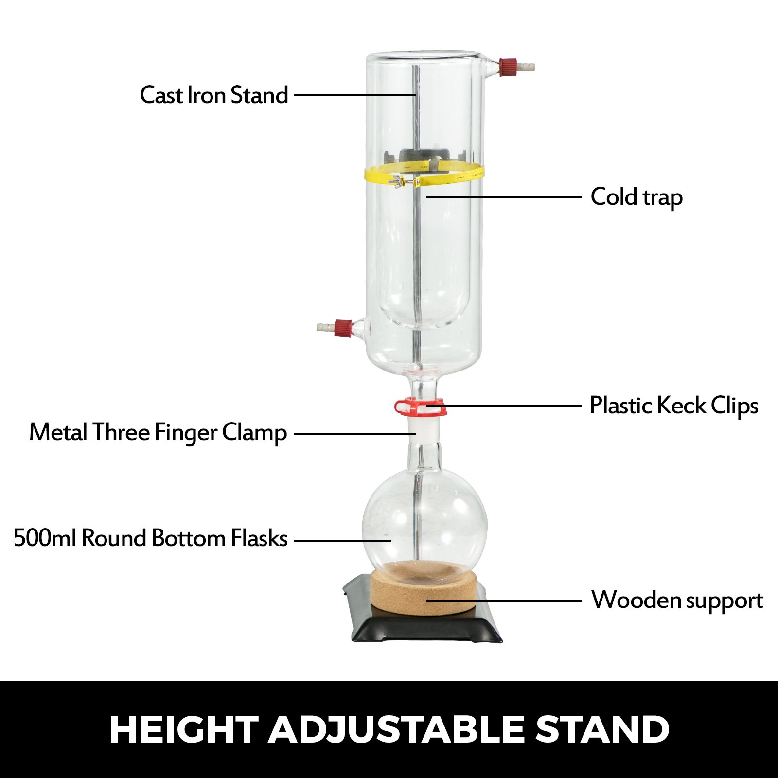 VEVOR Distillation Kit 2L Lab Distillation Kit Short Path Distillation Laboratory Glassware Equipment with Vacuum Pump & Circulator Chiller for Chemistry Essential Oil Water Purifier Set in White